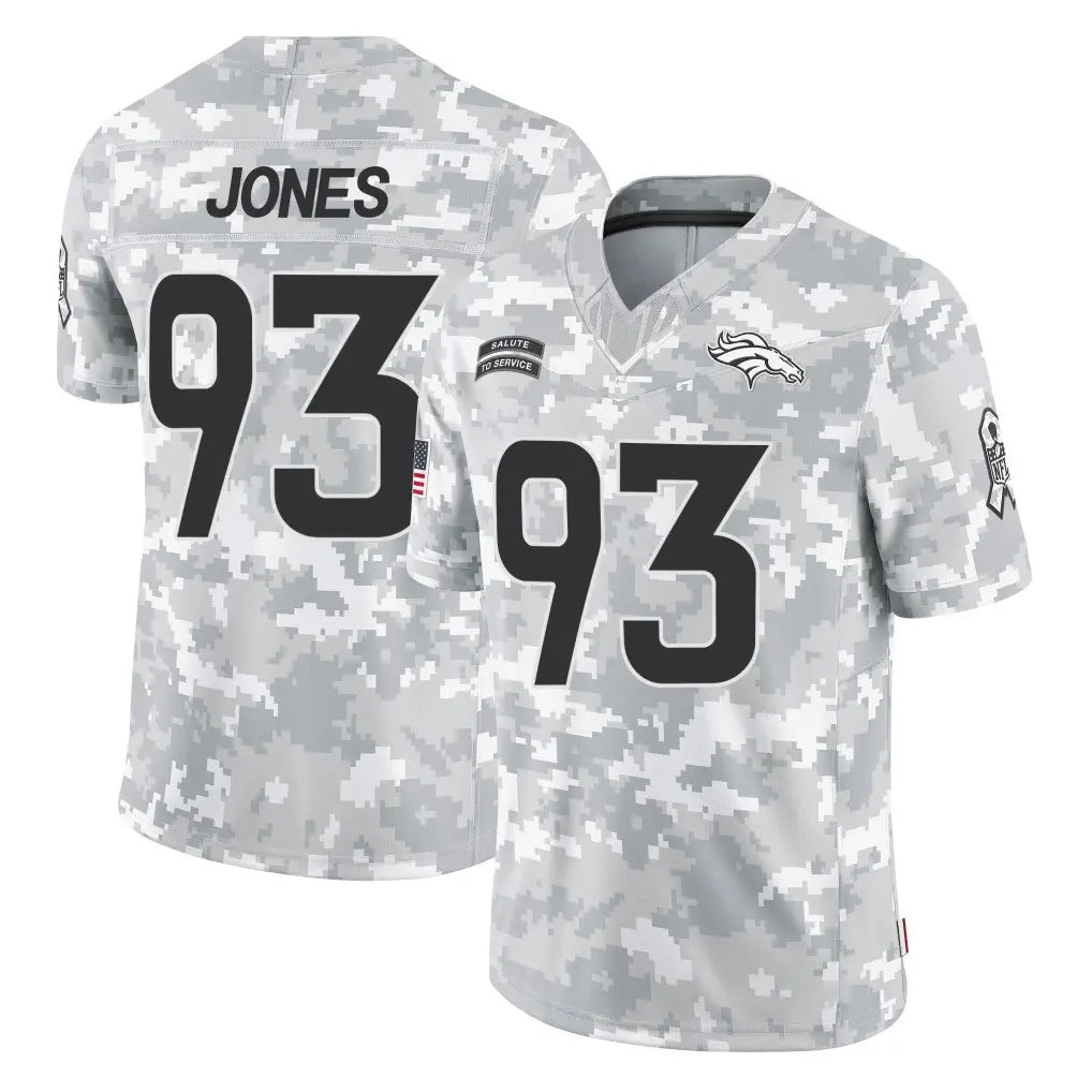D.Broncos #93 D.J. Jones Player Arctic Camo Salute To Service Limited Mdoa Stitched Jerseys
