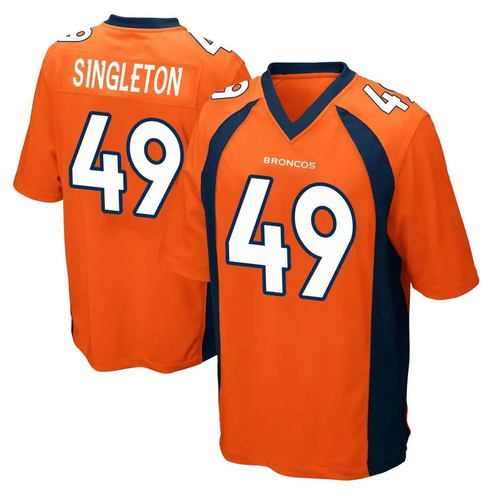 D.Broncos #49 Alex Singleton Player Orange Color Home Game Mdoa Stitched Jerseys
