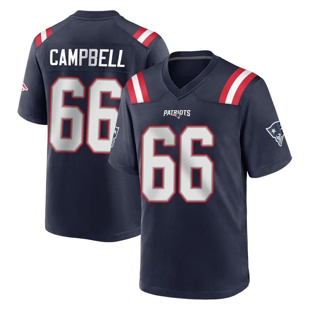 NE.Patriots #66 Will Campbell Player Navy Home Game Mdoa Stitched Jerseys