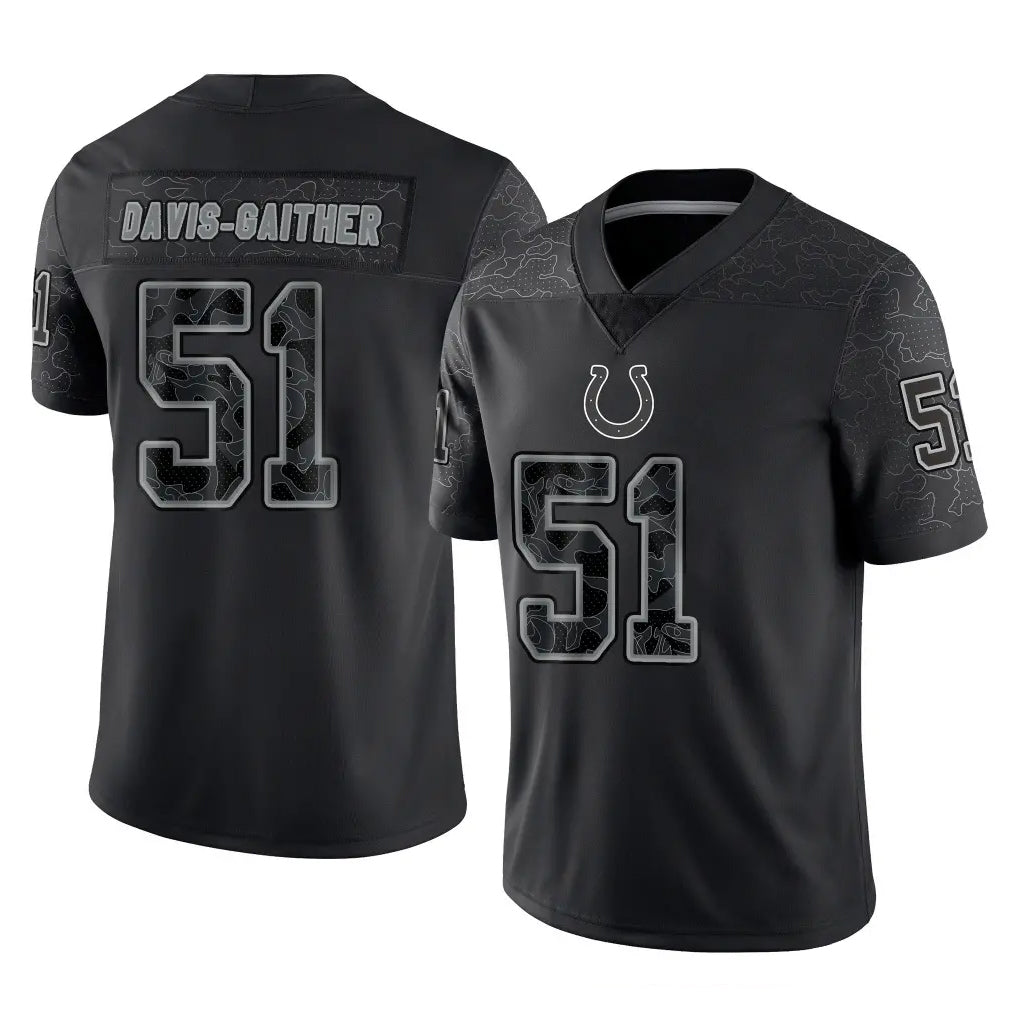 IN.Colts #51 Akeem Davis-Gaither Player Black Reflective Limited Game Mdoa Stitched Jerseys