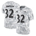 B.Ravens #32 Trenton Simpson Player Arctic Camo Salute to Service Limited Mdoa Stitched Jerseys