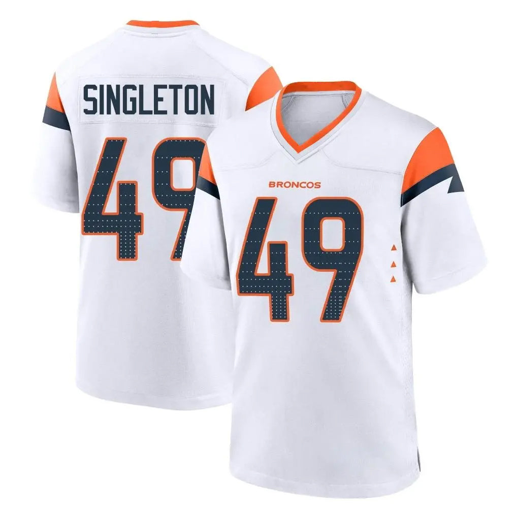 D.Broncos #49 Alex Singleton Player White Home Game Mdoa Stitched Jerseys