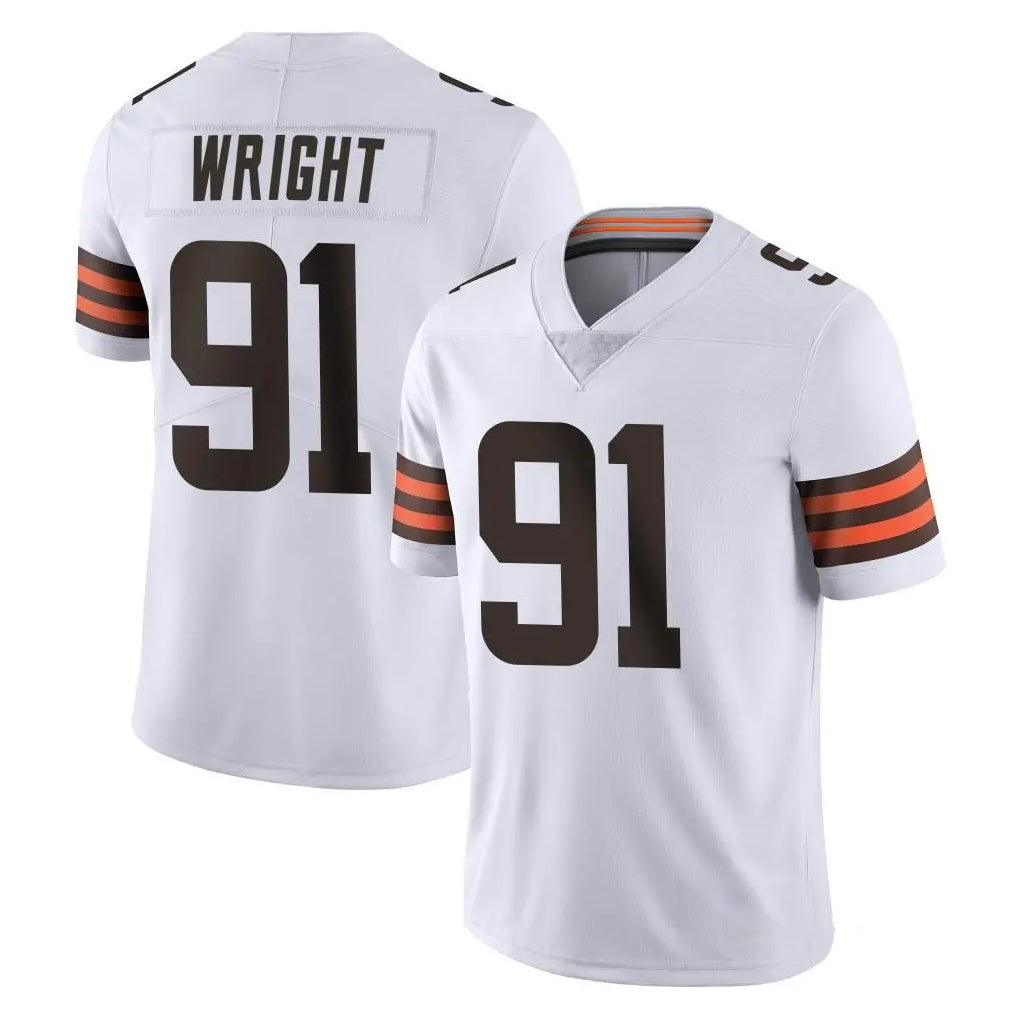 C.Browns #91 Alex Wright Player White Vapor Untouchable Limited Home Game Mdoa Stitched Jerseys