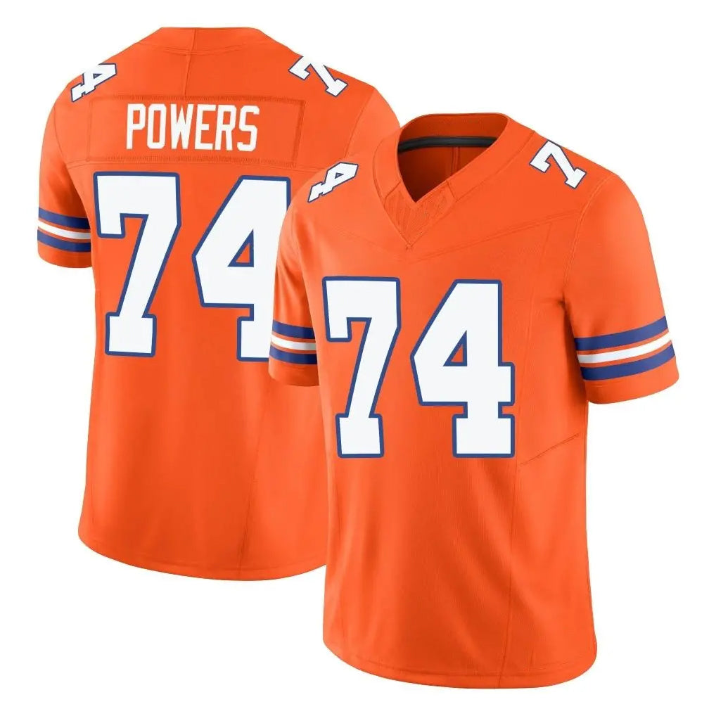 D.Broncos #74 Ben Powers Player Orange Limited Alternate Vapor F.U.S.E. Throwback Game Mdoa Stitched Jerseys