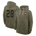 C.Browns #28 Emmanuel McNeil-Warren Player Olive Salute to Service Pullover Hoodies Limited Mdoa Stitched Jerseys