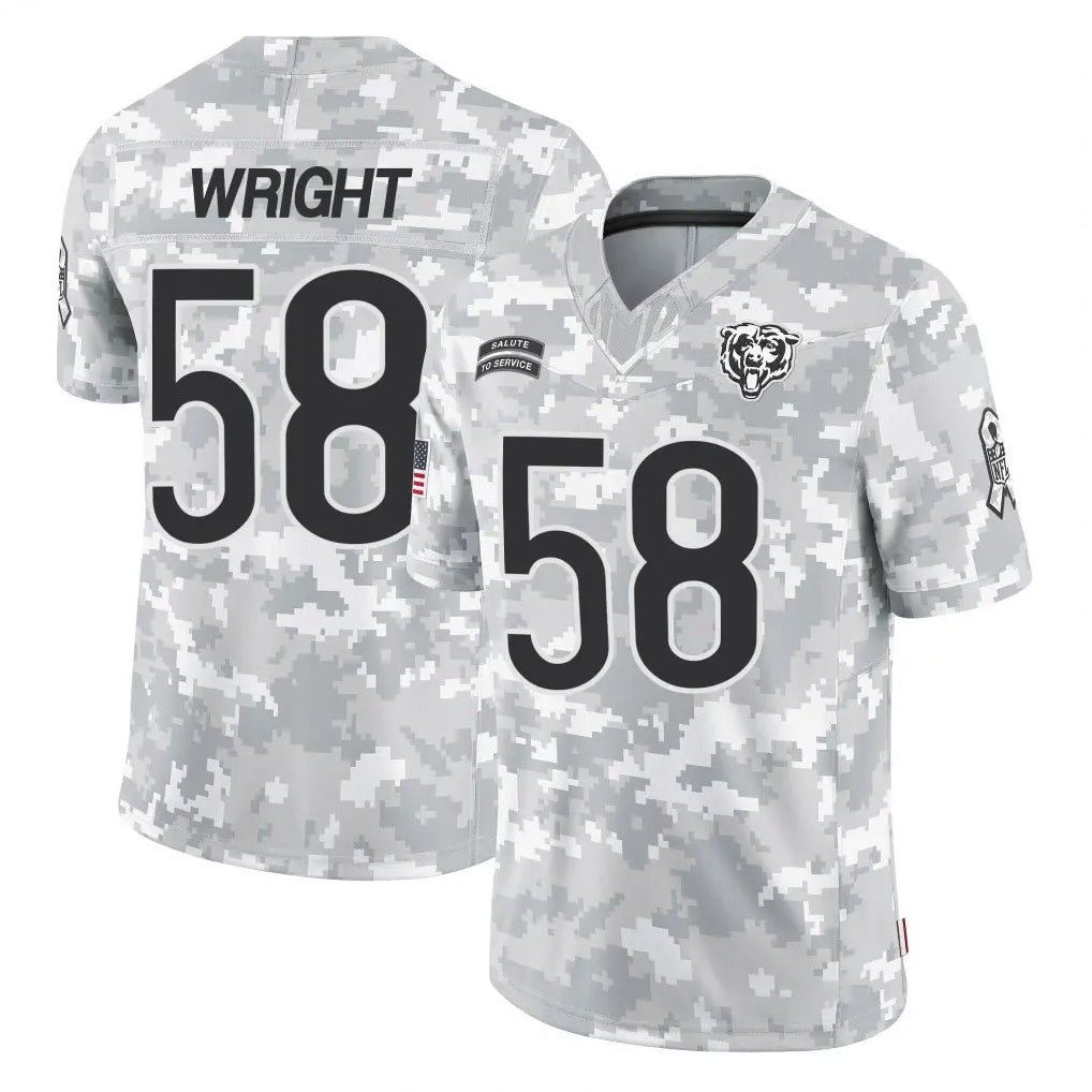 C.Bears #58 Darnell Wright Player Arctic Camo Salute to Service Limited Mdoa Stitched Jerseys