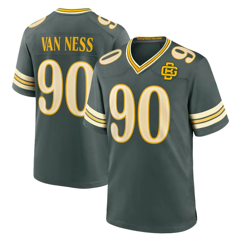 GB.Packers #90 Lukas Van Ness Player Green 2026 Rivalries Collection Home Game Mdoa Stitched Jerseys