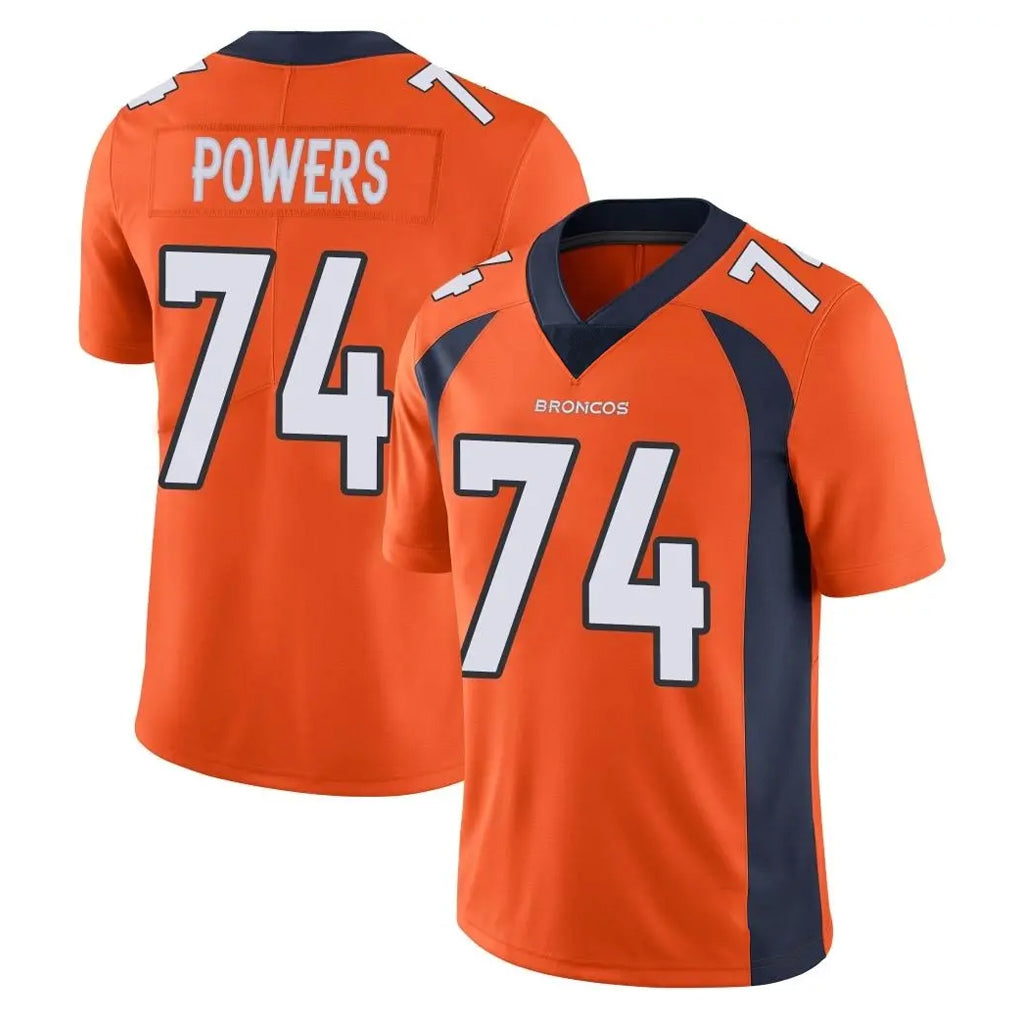 D.Broncos #74 Ben Powers Player Orange Color Vapor Untouchable Limited Game Mdoa Stitched Jerseys