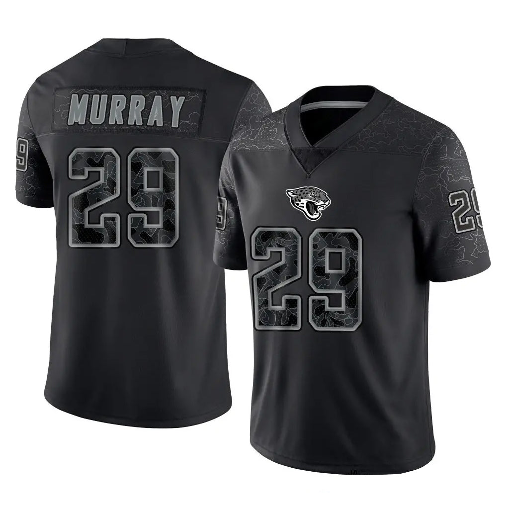 J.Jaguars #29 Eric Murray Player Black Reflective Limited Game Mdoa Stitched Jerseys