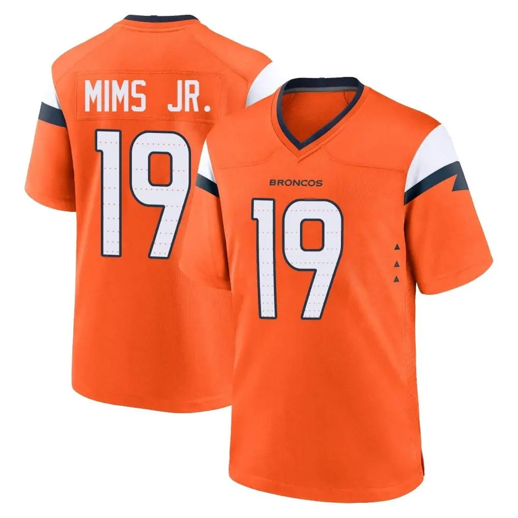 D.Broncos #19 Marvin Mims Jr. Player Orange Home Game Mdoa Stitched Jerseys