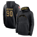 LA.Chargers #90 Akheem Mesidor Player Black Salute to Service Hoodies Limited Game Stitched Jerseys