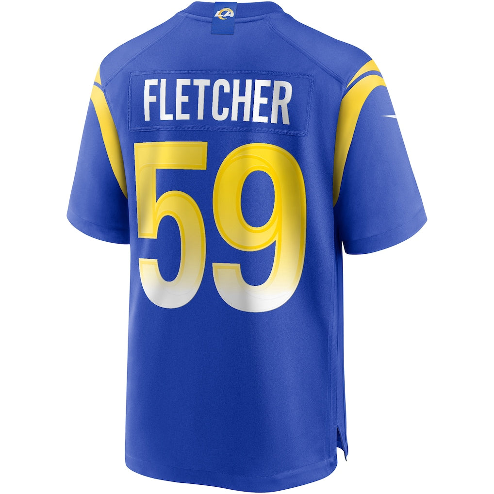 Mdoa LA.Rams #59 London Fletcher Royal Game Retired Player Jersey