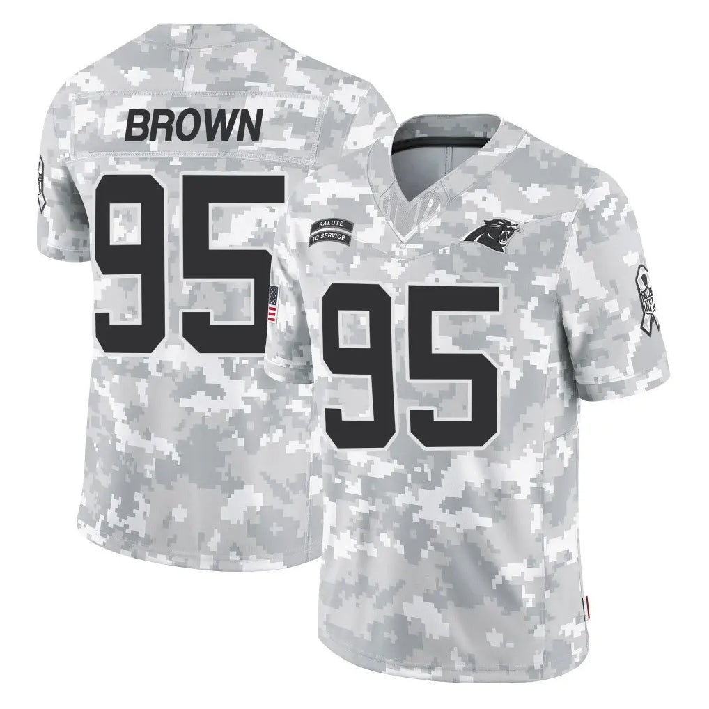 C.Panthers #95 Derrick Brown Player Arctic Camo Salute to Service Limited Game Mdoa Stitched Jerseys