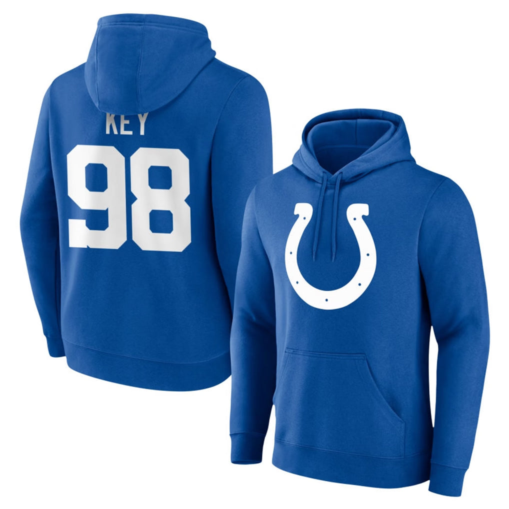 IN.Colts #98 Arden Key Player Royal Pullover Hoodies Limited Game Mdoa Stitched Jerseys
