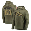 D.Broncos #60 Luke Wattenberg Player Olive Salute to Service Pullover Hoodies Home Game Mdoa Stitched Jerseys