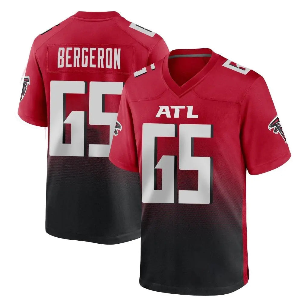 A.Falcons #65 Matthew Bergeron Player Red Home Game Mdoa Stitched Jerseys