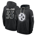 P.Steelers #55 Cole Holcomb Player 2026 Black Logo Pullover Hoodies Limited Game Mdoa Stitched Jerseys