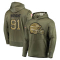 C.Browns #91 Alex Wright Player Olive Salute to Service Pullover Hoodies Home Game Mdoa Stitched Jerseys