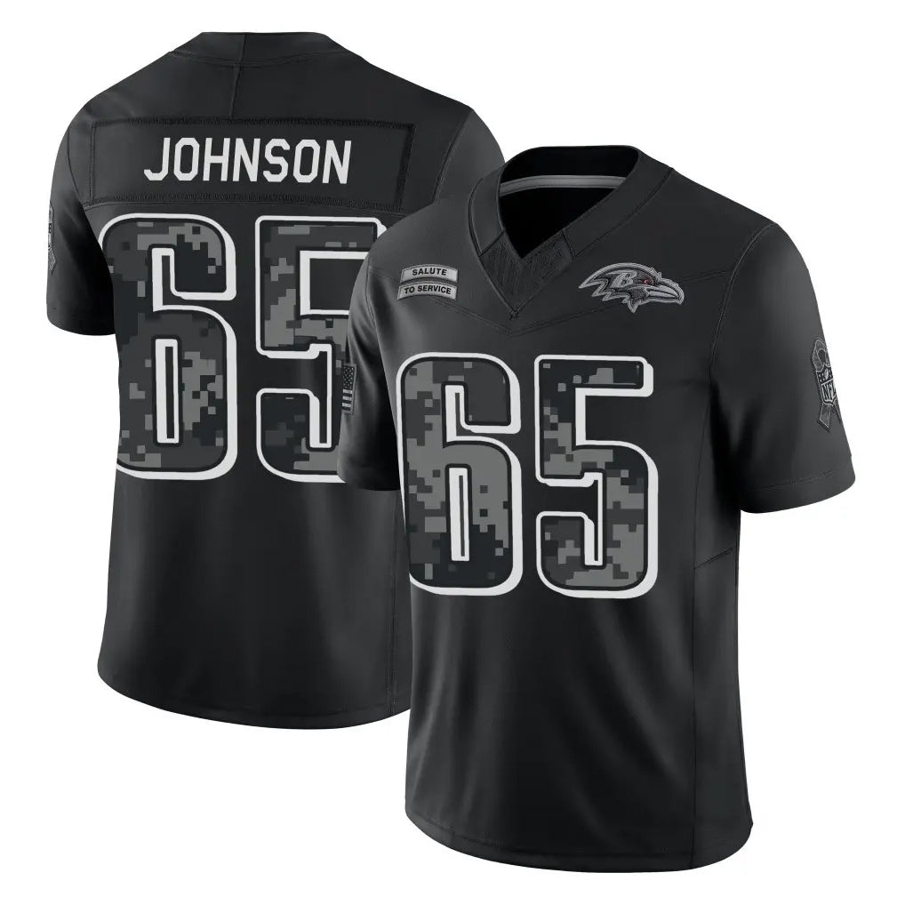 P.Eagles #65 Lane Johnson Player Black Limited 2026 Salute to Service Home Game Mdoa Stitched Jerseys