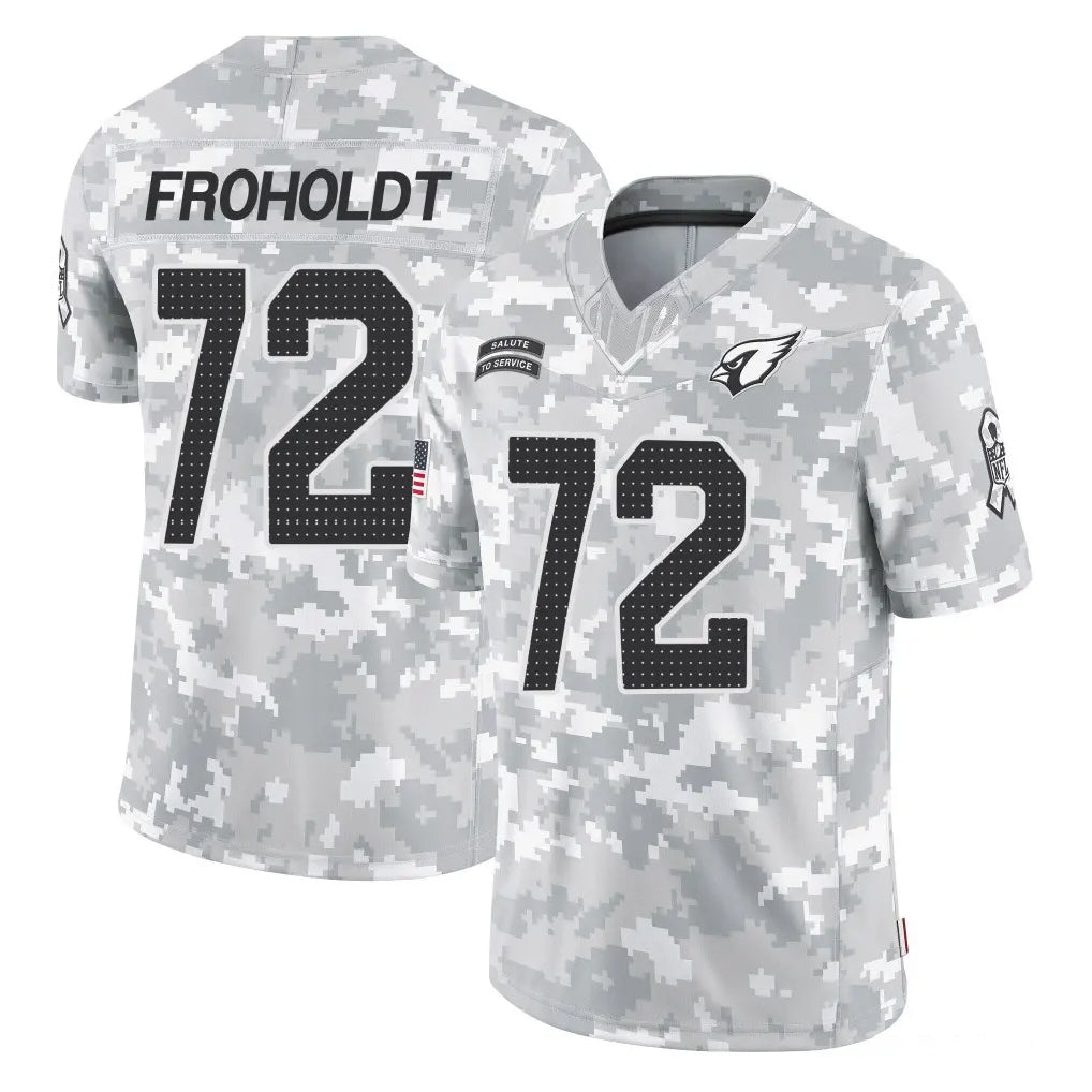 A.Cardinals #72 Hjalte Froholdt Player Arctic Camo Limited Salute To Service Home Game Mdoa Stitched Jerseys