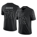 B.Bills #79 Spencer Brown Player Black RFLCTV Limited Mdoa Stitched Jerseys