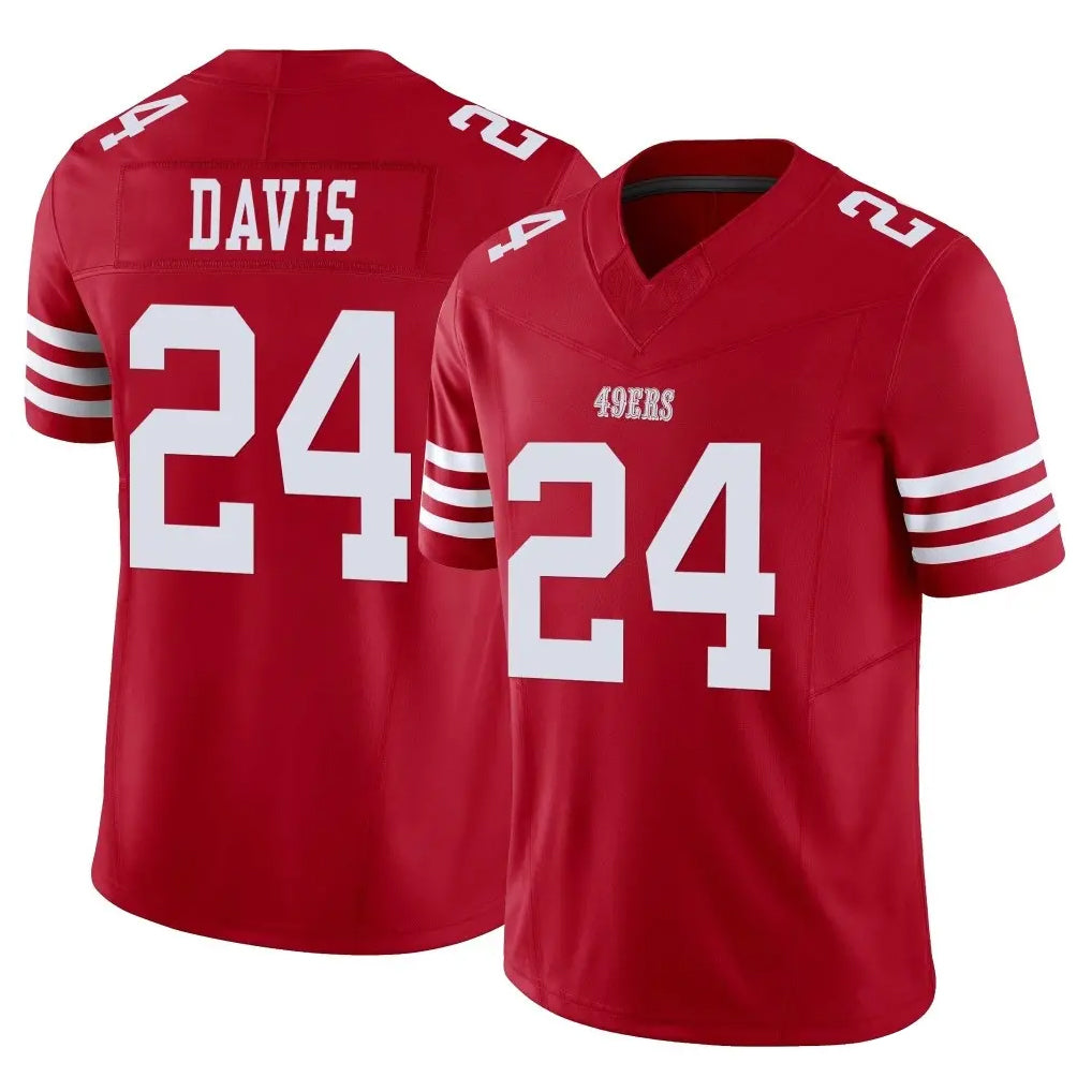SF.49ers #24 Ashtyn Davis Player Red Limited Vapor F.U.S.E. Home Game Mdoa Stitched Jerseys