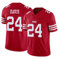 SF.49ers #24 Ashtyn Davis Player Red Limited Vapor F.U.S.E. Home Game Mdoa Stitched Jerseys