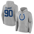 IN.Colts #90 Grover Stewart Player Gray Pullover Hoodies Limited Game Mdoa Stitched Jerseys
