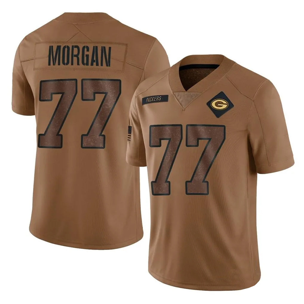 GB.Packers #77 Jordan Morgan Player Brown Salute To Service Limited Mdoa Stitched Jerseys