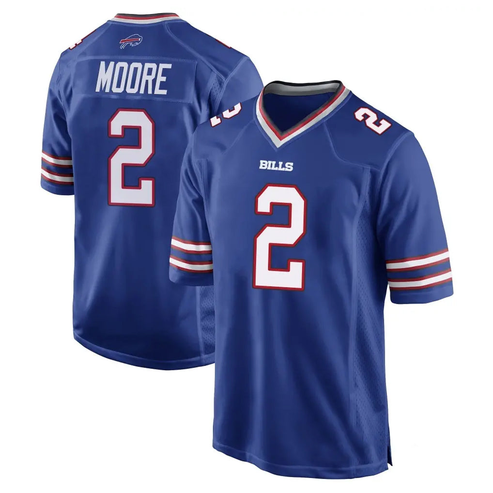 B.Bills #2 DJ Moore Player Royal Home Game Mdoa Stitched Jerseys