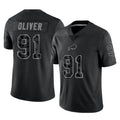 B.Bills #91 Ed Oliver Player Black RFLCTV Limited Mdoa Stitched Jerseys