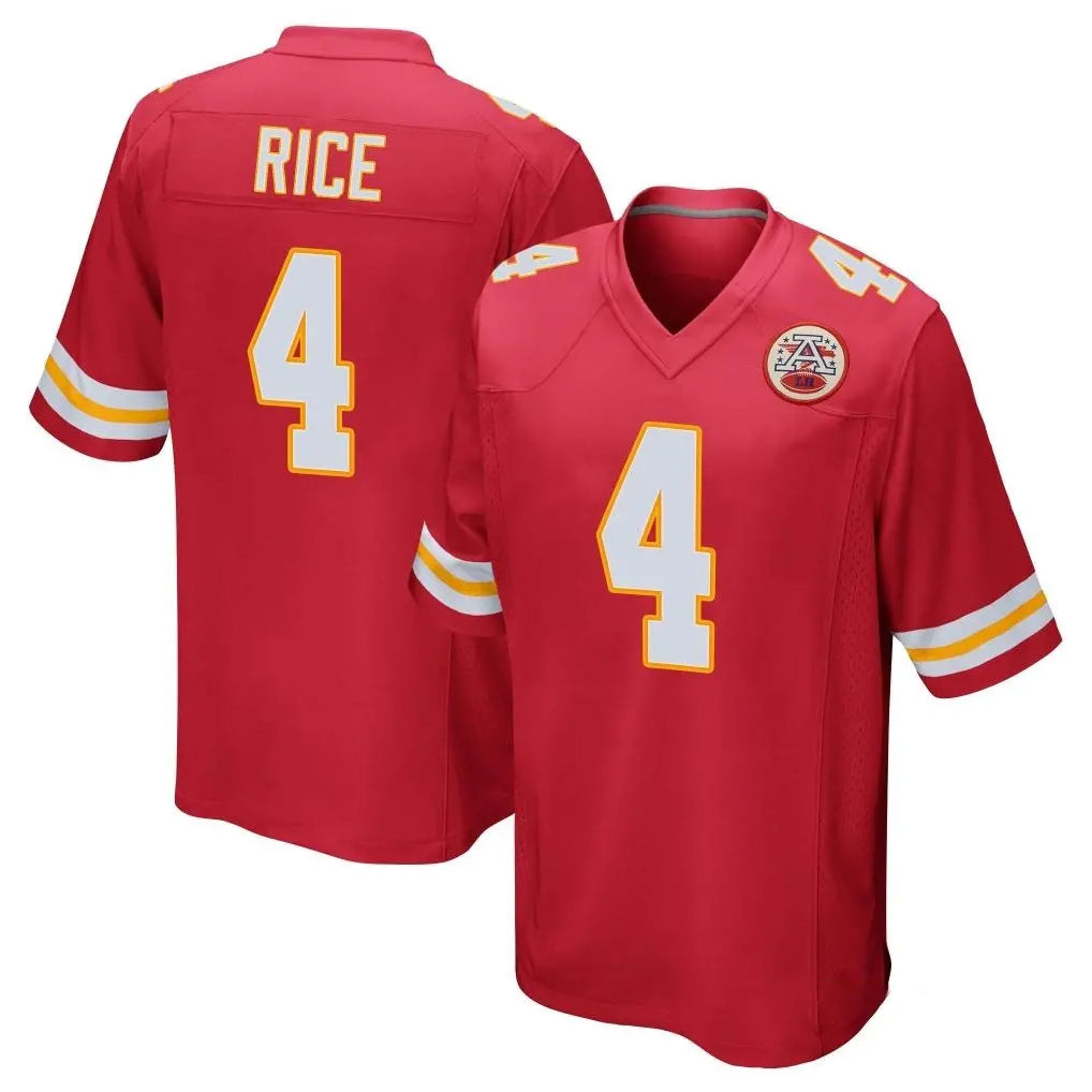 KC.Chiefs #4 Rashee Rice Player Red Home Game Stitched Jerseys