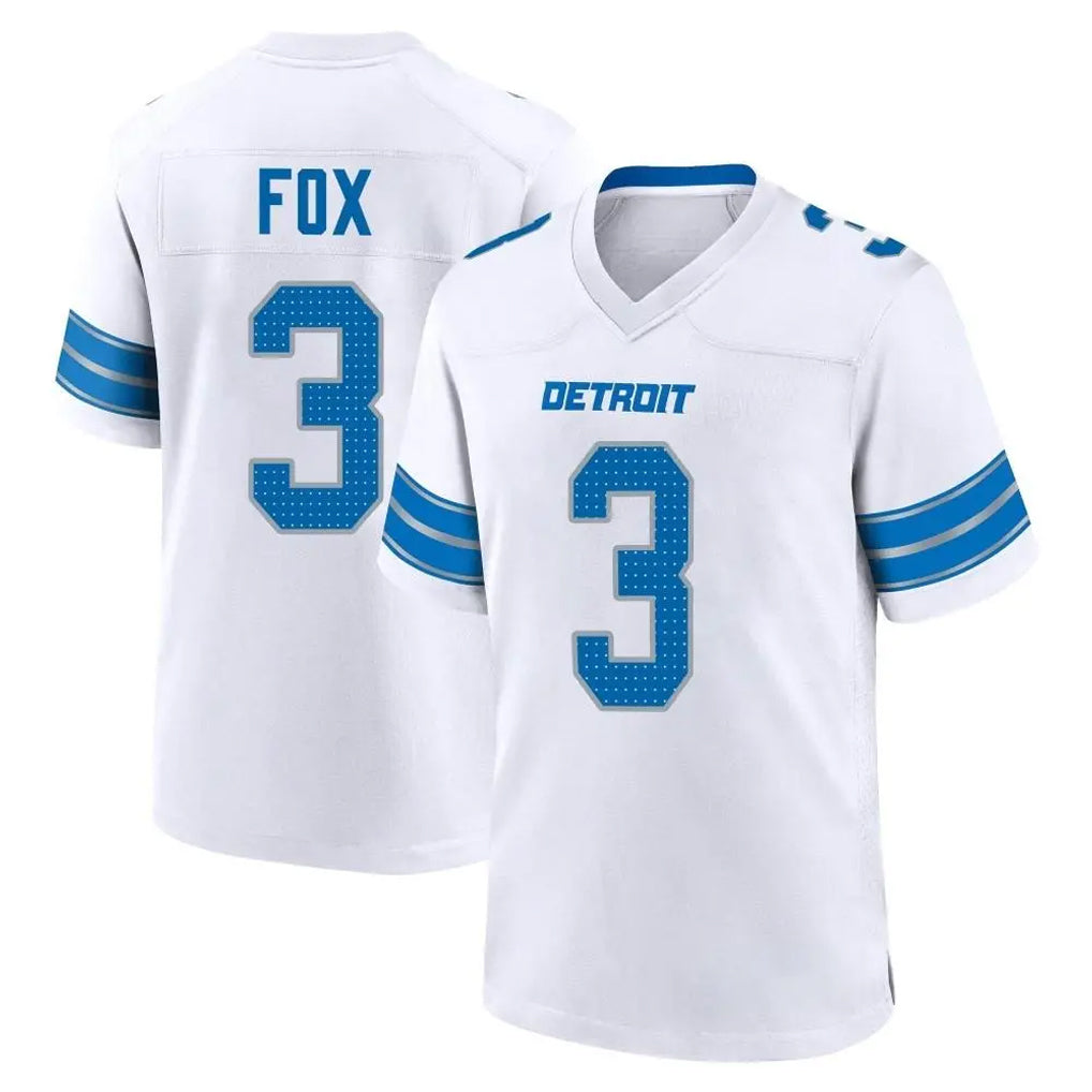 D.Lions #3 Jack Fox Player White Alternate Home Game Mdoa Stitched Jerseys
