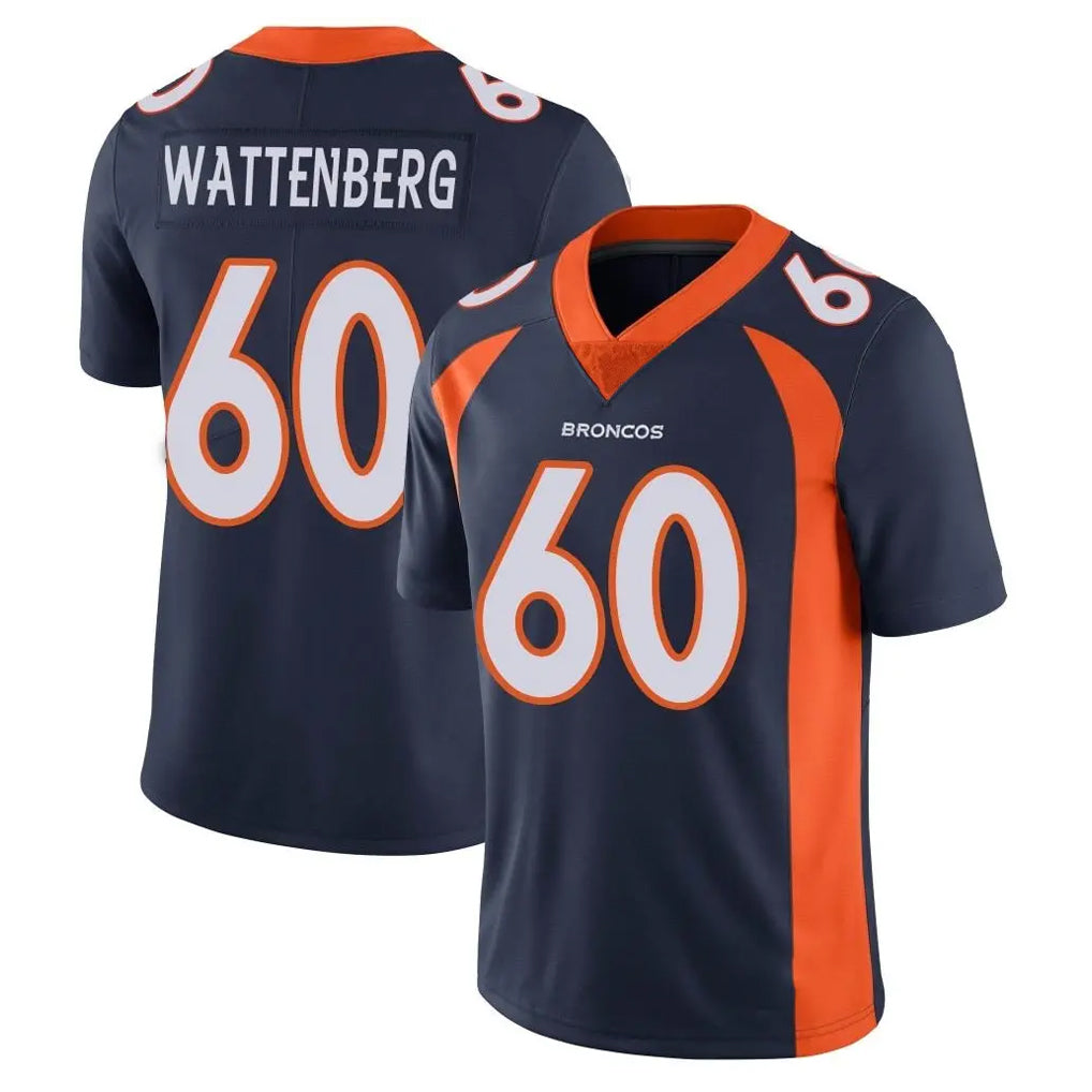 D.Broncos #60 Luke Wattenberg Player Navy Vapor Untouchable Limited Game Mdoa Stitched Jerseys
