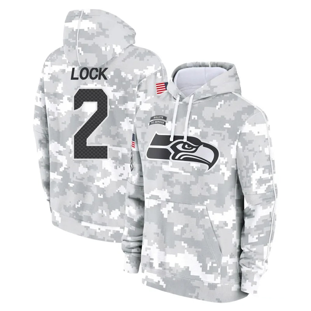S.Seahawks #2 Drew Lock Player Arctic Camo Limited Salute to Service Pullover Hoodies Game Mdoa Stitched Jerseys