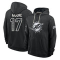 M.Dolphins #17 Trey Moore Player 2026 Black Logo Pullover Hoodies Limited Game Mdoa Stitched Jerseys
