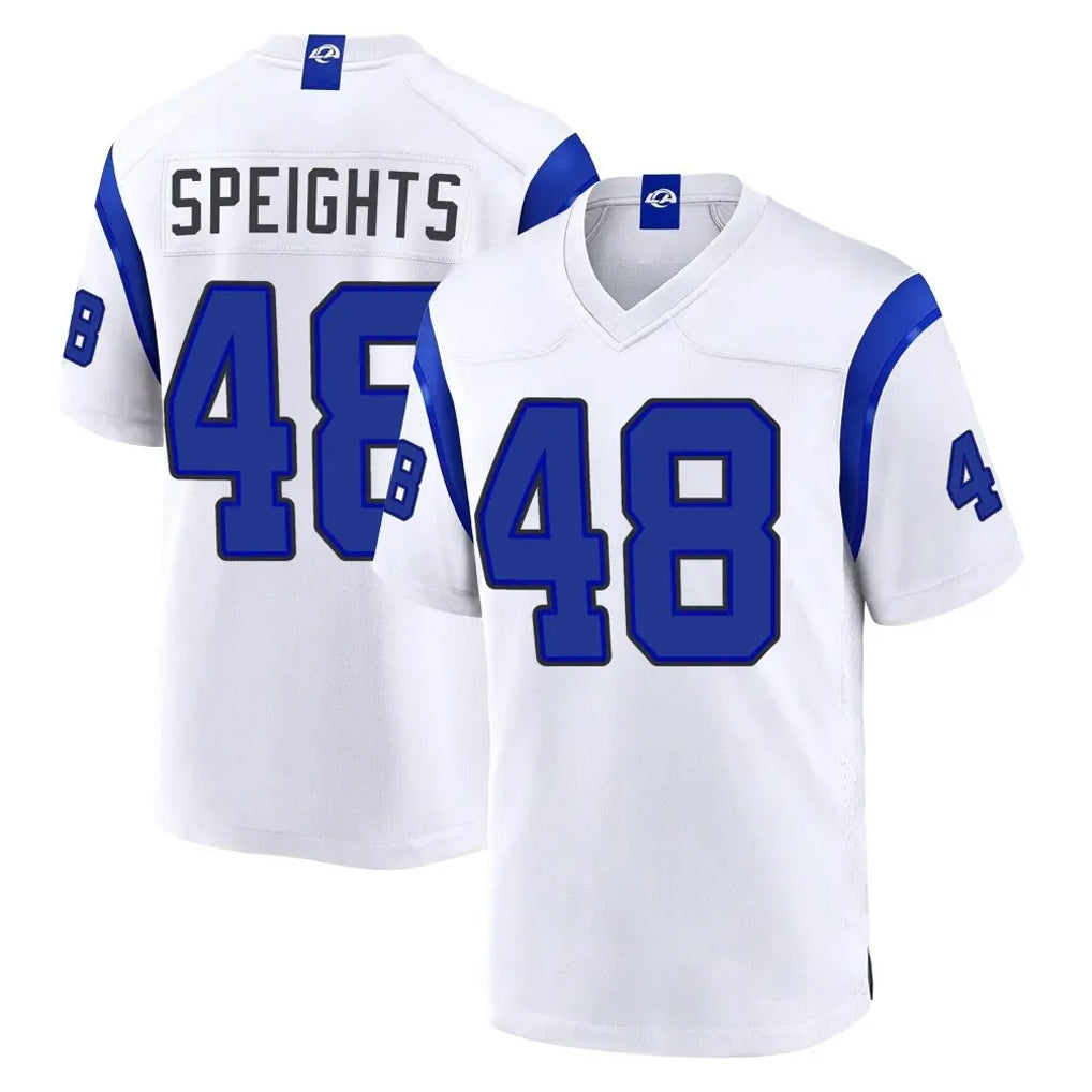 LA.Rams #48 Omar Speights Player White Fearsome Home Game Mdoa Stitched Jerseys