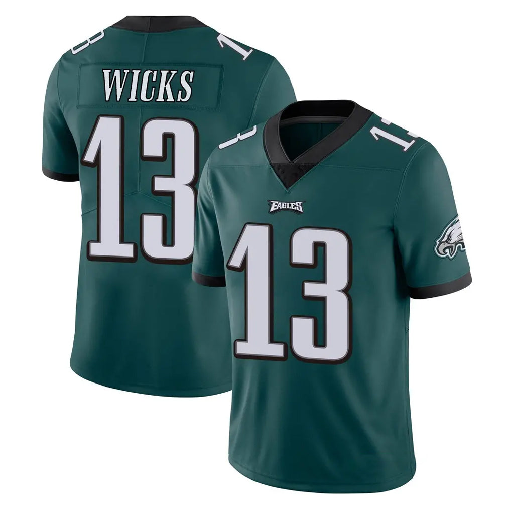 P.Eagles #13 Dontayvion Wicks Player Team Color Green Vapor Untouchable Home Game Mdoa Stitched Jerseys