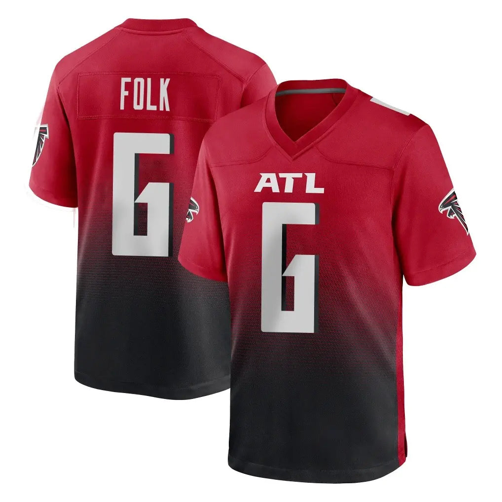A.Falcons #6 Nick Folk Player Red Home Game Mdoa Stitched Jerseys