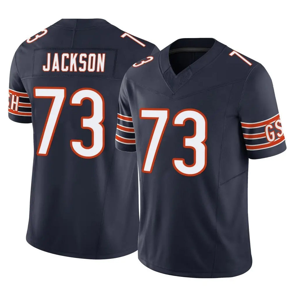 C.Bears #73 Jonah Jackson Player Navy Vapor F.U.S.E. Limited Home Game Mdoa Stitched Jerseys