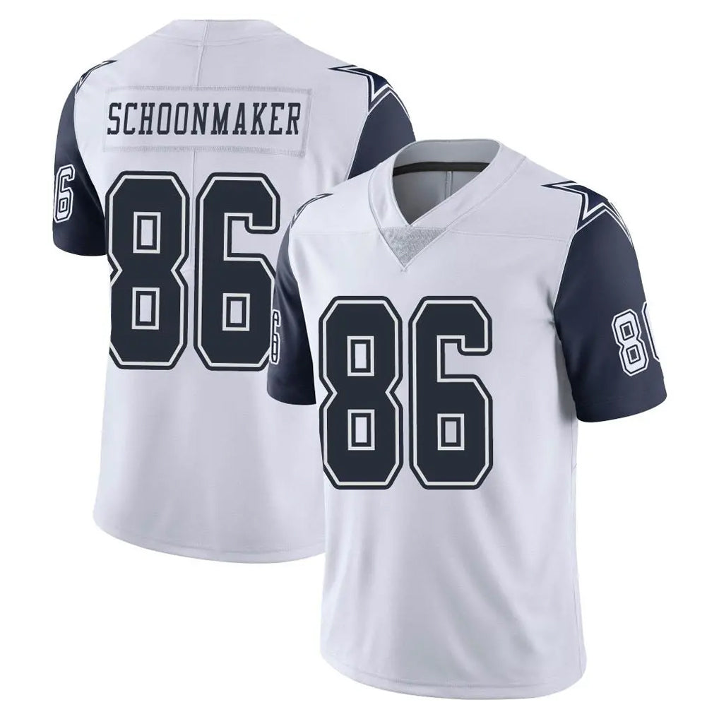 D.Cowboys #86 Luke Schoonmaker Player White-Navy Limited Color Rush Vapor Untouchable Home Game Mdoa Stitched Jerseys