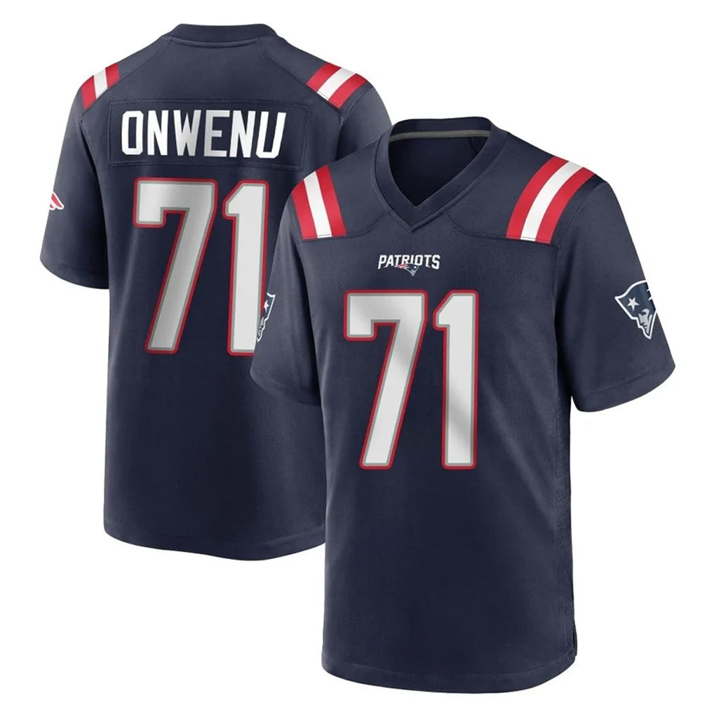 NE.Patriots #71 Mike Onwenu Player Navy Home Game Mdoa Stitched Jerseys