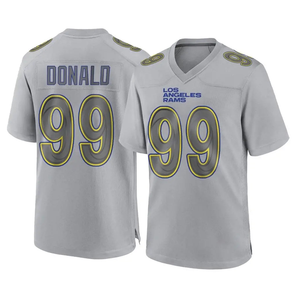 LA.Rams #99 Aaron Donald Player Gray Atmosphere Fashion Home Game Mdoa Stitched Jerseys