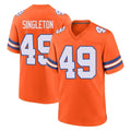 D.Broncos #49 Alex Singleton Player Orange Alternate Collection Throwback Game Mdoa Stitched Jerseys