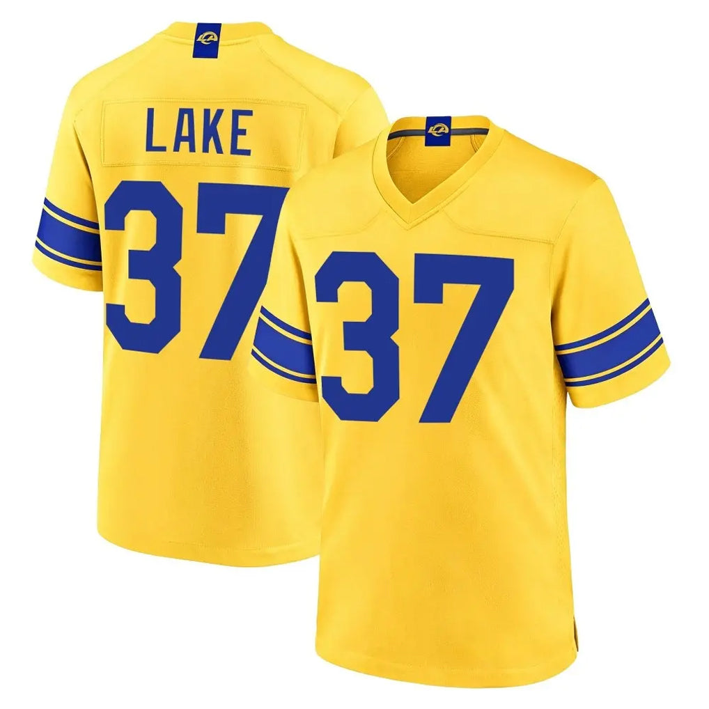 LA.Rams #37 Quentin Lake Player Gold Classic Sol Home Game Mdoa Stitched Jerseys