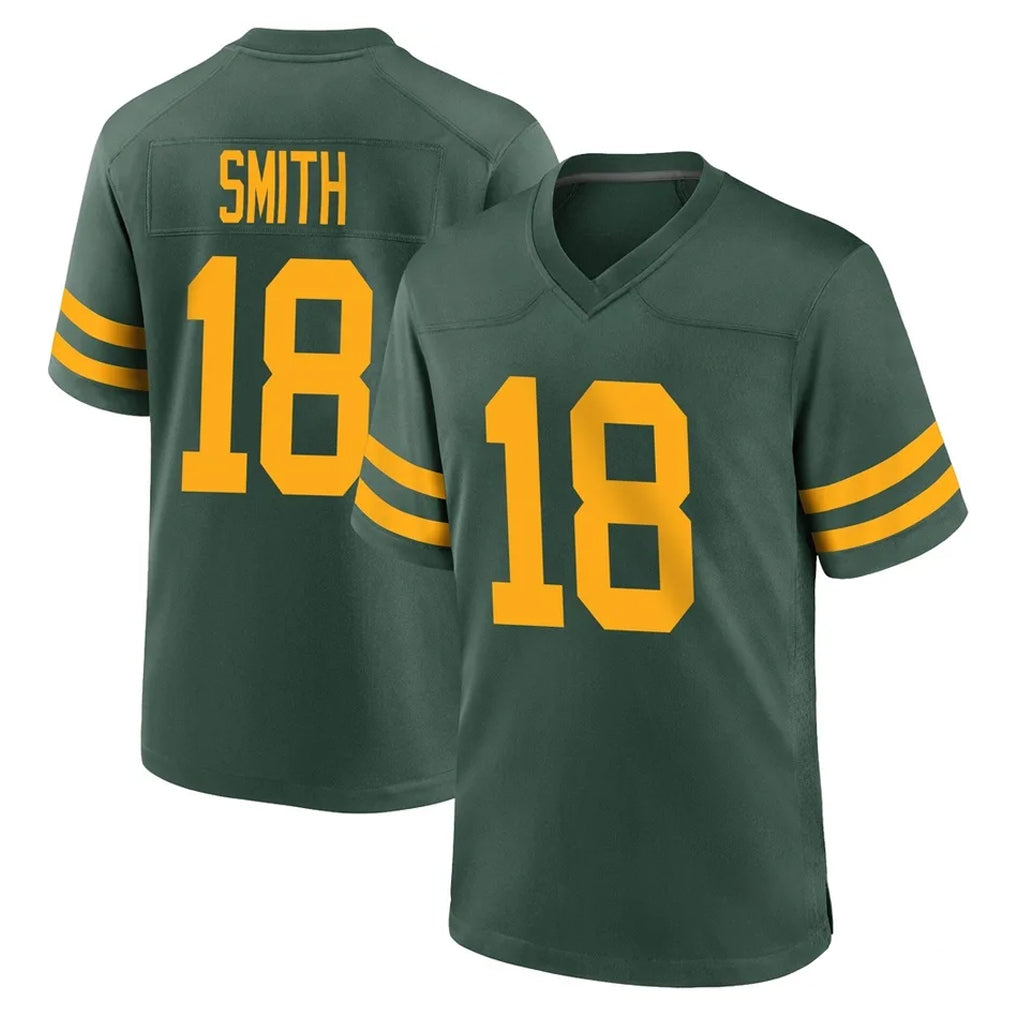GB.Packers #18 Jonnu Smith Player Green Alternate Home Game Mdoa Stitched Jerseys