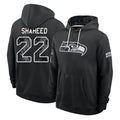 S.Seahawks #22 Rashid Shaheed Player 2026 Black Logo Pullover Hoodies Limited Game Mdoa Stitched Jerseys
