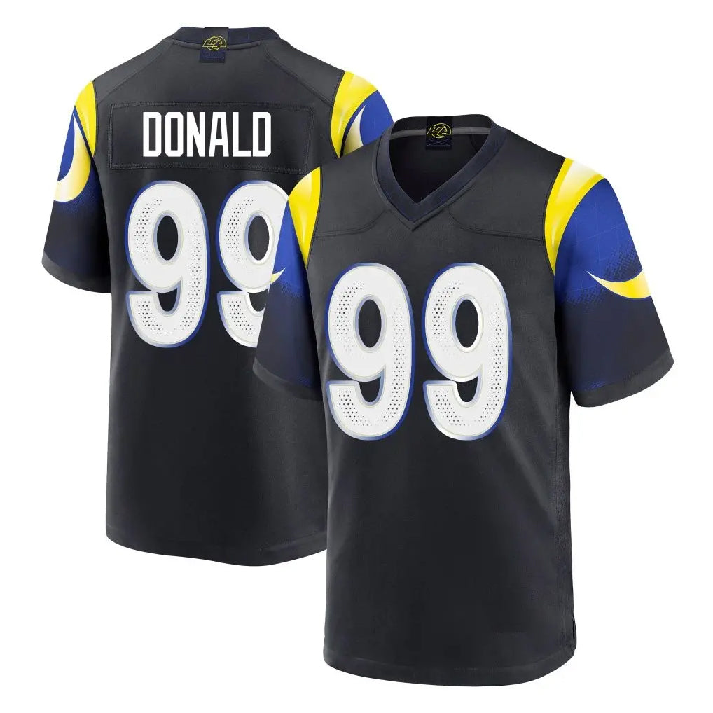 LA.Rams #99 Aaron Donald Player Black Midnight Rivalries Collection Home Game Mdoa Stitched Jerseys