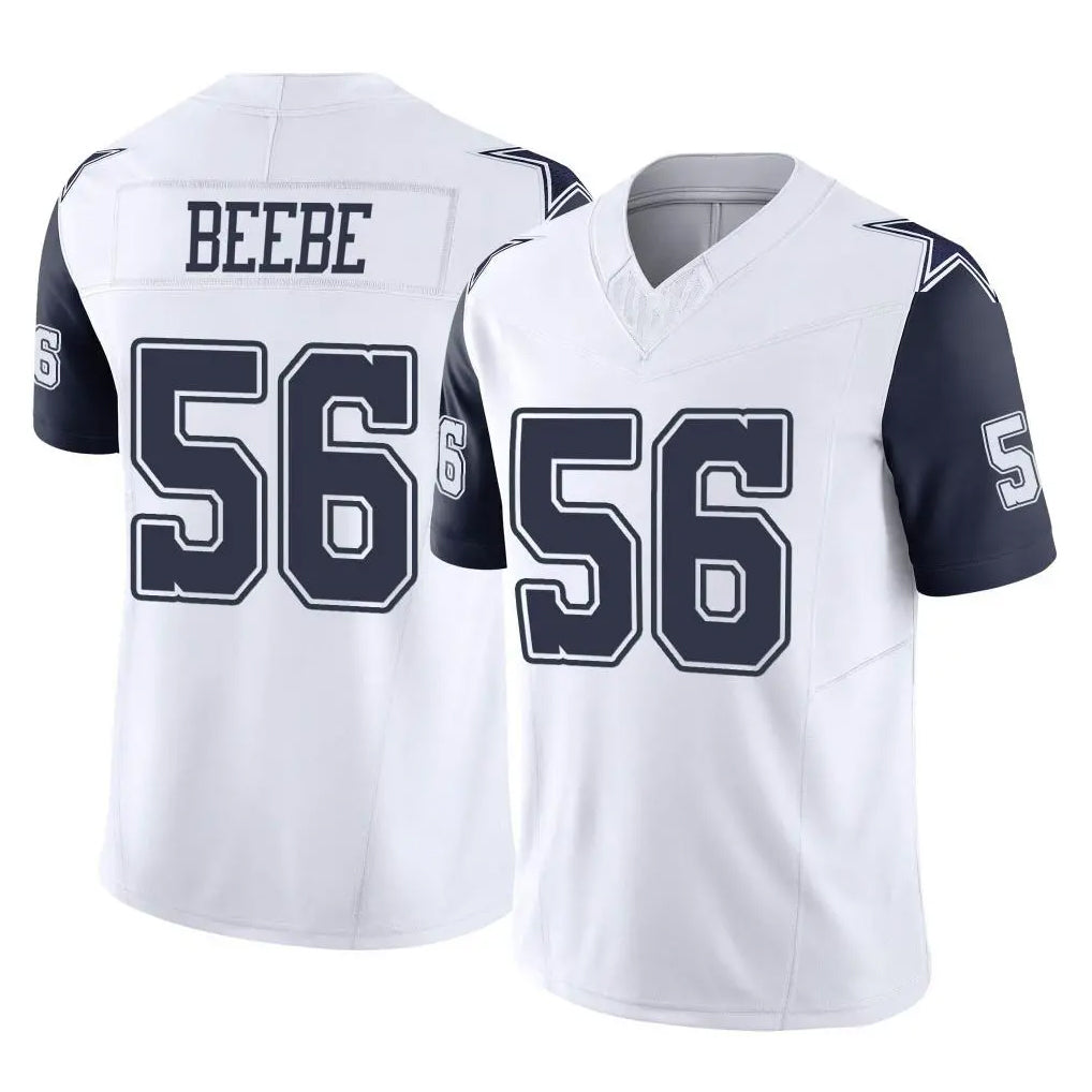 D.Cowboys #56 Cooper Beebe Player White-Navy Limited Vapor F.U.S.E. Home Game Mdoa Stitched Jerseys