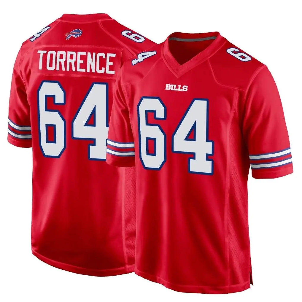 B.Bills #64 O'Cyrus Torrence Player Red Home Game Mdoa Stitched Jerseys